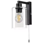 Rábalux 5077 Miroslaw Beltéri Fali lámpa matt fekete-átlátszó E27 1x MAX 40, IP20