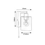 Rábalux 5077 Miroslaw Beltéri Fali lámpa matt fekete-átlátszó E27 1x MAX 40, IP20