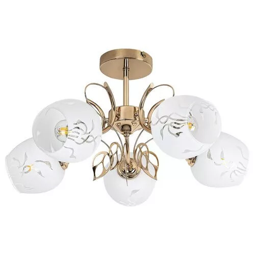 Rábalux 5099 Fauna Beltéri Mennyezeti lámpa arany-fehér mintás E27 5x MAX 40, IP20