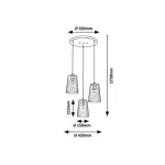 Rábalux 5227 Azurine Beltéri Függeszték arany-kék E27 3x MAX 40, IP20