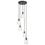 Rábalux 5334 Jarina Beltéri Függeszték fekete-átlátszó E27 5x MAX 40, IP20