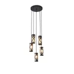 Rábalux 5340 Oberon Beltéri Függeszték barna-borostyán E14 5x MAX 40, IP20
