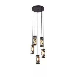   Rábalux 5340 Oberon Beltéri Függeszték barna-borostyán E14 5x MAX 40, IP20