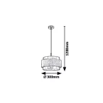 Rábalux 5383 Basil Beltéri Függeszték szatin króm-ezüsttölgy E27 1x MAX 40, IP20