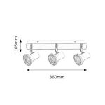 Rábalux 5499 Steve Beltéri Fürdőszobai lámpa fehér-fehér GU10 3x MAX 15, IP44