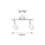 Rábalux 5940 Zora Beltéri lámpa Spotlámpa króm, szatin króm LED 2x 4,5, természetes fehér (3500-5000 K), IP20