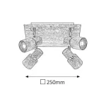 Rábalux 6128 Merkur Beltéri Spotlámpa ezüst tölgy-króm GU10 4x MAX 50, IP20