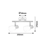 Rábalux 6487 Gavin Beltéri Spotlámpa szatin króm-fehér E14 2x MAX 40, IP20