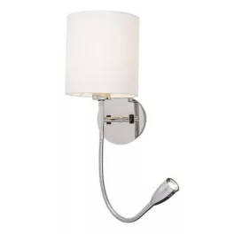   Rábalux 6529 Larkin Beltéri Fali lámpa króm-fehér alabástrom üveg E27 1x MAX 40 + LED 3, IP20