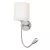 Rábalux 6529 Larkin Beltéri Fali lámpa króm-fehér alabástrom üveg E27 1x MAX 40 + LED 3, IP20