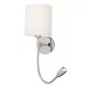 Rábalux 6529 Larkin Beltéri Fali lámpa króm-fehér alabástrom üveg E27 1x MAX 40 + LED 3, IP20