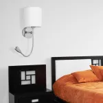 Rábalux 6529 Larkin Beltéri Fali lámpa króm-fehér alabástrom üveg E27 1x MAX 40 + LED 3, IP20