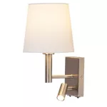 Rábalux 6539 Harvey Beltéri Fali lámpa szatin króm-fehér E27 1x MAX 40 + LED 3, IP20