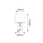 Rábalux 6539 Harvey Beltéri Fali lámpa szatin króm-fehér E27 1x MAX 40 + LED 3, IP20