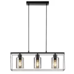 Rábalux 72033 Chadwick Függeszték fekete-füstszínű E27 3x MAX 25, IP20