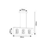 Rábalux 72033 Chadwick Függeszték fekete-füstszínű E27 3x MAX 25, IP20