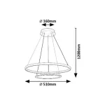 Rábalux 72040 Jasero Beltéri lámpa, Függeszték, fekete-fehér LED 42, IP20