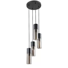   Rábalux 72054 Ronno Függeszték fekete-füstszínű E27 4x MAX 25, IP20