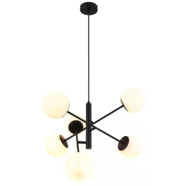   Rábalux RBL72194 Meduza Beltéri lámpa Függeszték matt fekete, fehér E14 6x MAX 20 IP20