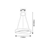 Rábalux 72236 Iliana Beltéri lámpa Függeszték ezüst, fehér LED 56, meleg fehér (2700-3000K), IP20