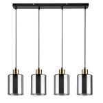Rábalux 72247 Perez Beltéri lámpa Függeszték matt fekete, füstszínű E27 4x MAX 40, IP20