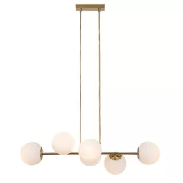   Rábalux 72249 Kiara Beltéri lámpa Függeszték arany, fehér E27 6x MAX 35, IP20