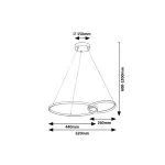 Rábalux RBL72296 Emilion Beltéri lámpa Függeszték fekete/ arany, fehér LED 36 IP20