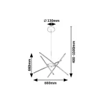 Rábalux 72338 Henli2 Beltéri lámpa, Függeszték, fekete-fehér LED 40, IP20