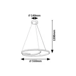 Rábalux 72367 Niloo Beltéri lámpa, Függeszték, fekete-fehér LED 40, IP20