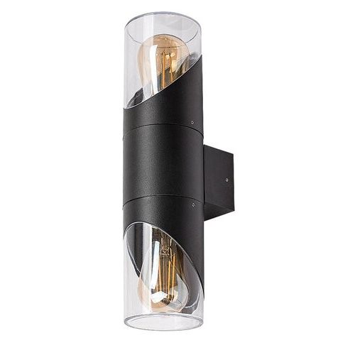 Rábalux 7237 Novigrad Kültéri fali lámpa fekete-átlátszó E27 2x MAX 28, IP54
