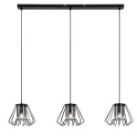 Rábalux 72371 Emerencia Beltéri lámpa, Függeszték, fekete-füstszínű üveg E27E27 3x MAX 40, IP20