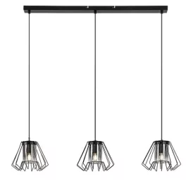   Rábalux 72371 Emerencia Beltéri lámpa, Függeszték, fekete-füstszínű üveg E27E27 3x MAX 40, IP20