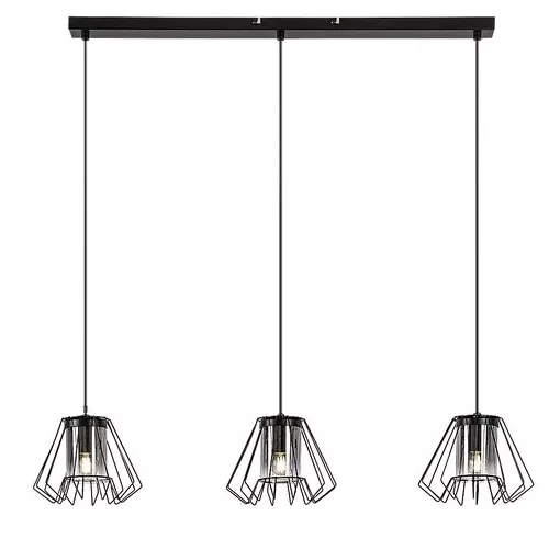 Rábalux 72371 Emerencia Beltéri lámpa, Függeszték, fekete-füstszínű üveg E27E27 3x MAX 40, IP20