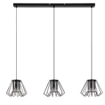 Rábalux 72371 Emerencia Beltéri lámpa, Függeszték, fekete-füstszínű üveg E27E27 3x MAX 40, IP20