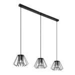 Rábalux 72371 Emerencia Beltéri lámpa, Függeszték, fekete-füstszínű üveg E27E27 3x MAX 40, IP20