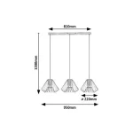 Rábalux 72371 Emerencia Beltéri lámpa, Függeszték, fekete-füstszínű üveg E27E27 3x MAX 40, IP20