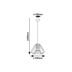 Rábalux 72372 Emerencia Beltéri lámpa, Függeszték, fekete-füstszínű üveg E27E27 1x MAX 40, IP20