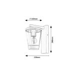 Rábalux 7266 Savano Kültéri fali lámpa antracit-átlátszó E27 1x MAX 40, IP44