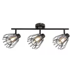 Rábalux 73069 Emerencia Beltéri lámpa, Spotlámpa, fekete-füstszínű üveg E14E14 3x MAX 40, IP20