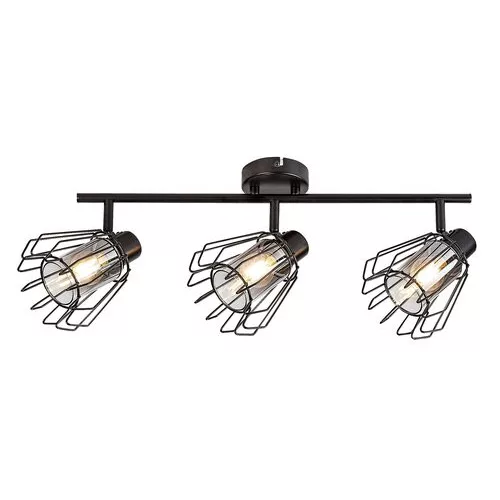 Rábalux 73069 Emerencia Beltéri lámpa, Spotlámpa, fekete-füstszínű üveg E14E14 3x MAX 40, IP20