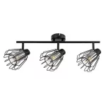 Rábalux 73069 Emerencia Beltéri lámpa, Spotlámpa, fekete-füstszínű üveg E14E14 3x MAX 40, IP20