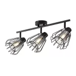 Rábalux 73069 Emerencia Beltéri lámpa, Spotlámpa, fekete-füstszínű üveg E14E14 3x MAX 40, IP20