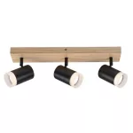 Rábalux 73123 Toras Spotlámpa tölgy-fekete GU10 3X MAX 5, IP20