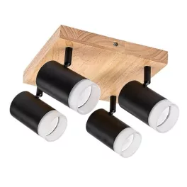   Rábalux 73124 Toras Spotlámpa tölgy-fekete GU10 4X MAX 5, IP20