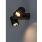 Rábalux 77111 Enol Kültéri lámpa, Kültéri fali lámpa, fekete-átlátszó GU10GU10 2x MAX 35, IP44