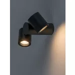 Rábalux 77111 Enol Kültéri lámpa, Kültéri fali lámpa, fekete-átlátszó GU10GU10 2x MAX 35, IP44