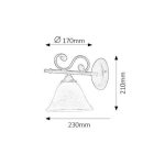 Rábalux 7771 Dorothea Beltéri Fali lámpa matt fekete-fehér alabástrom üveg E14 1x MAX 40, IP20