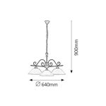 Rábalux 7773 Dorothea Beltéri Csillár matt fekete-fehér alabástrom üveg E27 3x MAX 60, IP20