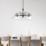 Rábalux 7773 Dorothea Beltéri Csillár matt fekete-fehér alabástrom üveg E27 3x MAX 60, IP20