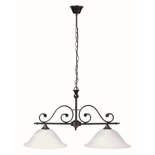 Rábalux 7777 Dorothea Beltéri Csillár matt fekete-fehér alabástrom üveg E27 2x MAX 60, IP20